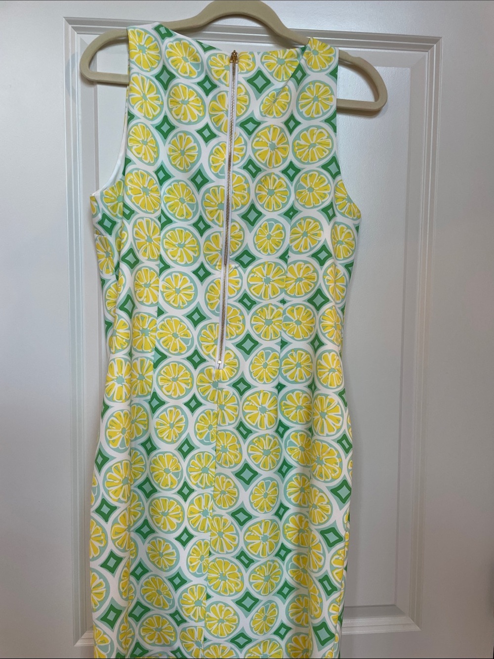 Sail to Sable Yellow and Green Lemon-Print Sleeveless Shift Dress - Picture 4 of 4